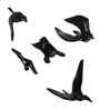 Black Aluminium Bird Set of 5