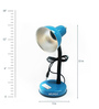 Blue Aluminium Shade Study Lamp with Black Base