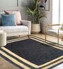 Teal Striped Jute 3 ft x 5 ft Hand Woven Carpet