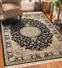 Black and Beige Persian 4x6 Feet Machine Made Carpet