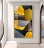 Black and Gold Abstract Vision Glass Finish Vertical Wall Art