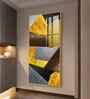 Black and Gold Abstract Vision Glass Finish Vertical Wall Art
