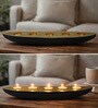 Black And Gold Boat Shape 5 Tea Light Holder