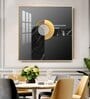 Black and Gold Glass Finish Square Wall Art