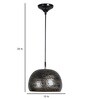 Hanging Hammered Black & Gold Single Lamp