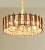 Black and Gold Metal & Glass Empire Chandelier