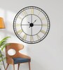 Black And Gold Metal Analog Novelty Wall Clock