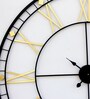 Black And Gold Metal Analog Novelty Wall Clock