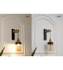Black and Gold Metal and Glass Wall Light
