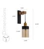 Black and Gold Metal and Glass Wall Light