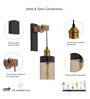 Black and Gold Metal and Glass Wall Light