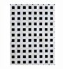 Black and Ivory Hair On Leather Checkered Hand Woven 9ftx12ft Carpet