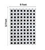 Black and Ivory Hair On Leather Checkered Hand Woven 9ftx12ft Carpet