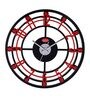 Black And Red Wooden Designer Wall Clock Without Glass