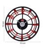 Black And Red Wooden Designer Wall Clock Without Glass