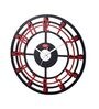 Black And Red Wooden Designer Wall Clock Without Glass