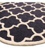 Black and White Kaluga Geometric Wool 4ft x 4ft Tufted Carpet