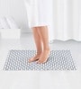 Black and White Solid PVC 33x16 Inches Antiskid Shower Bath Mat