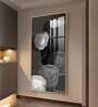 Black and White Symphony Glass Finish Vertical Wall Art