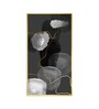 Black and White Symphony Glass Finish Vertical Wall Art