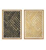 Black AndGolden Pattern Printed Canvas Art Panel Set of 2