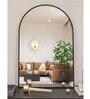 24 Inch Black Arch Mirror in Metal Frame