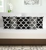 Black Bean Microfiber Moroccan 16X16 Inches Cushion Covers Set Of 5