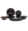 Beauty 33 Pcs Black & Gold Glass Dinnerware Set