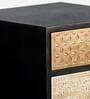 Black Beauty Sheesham Wood Bedside Table in Black Finish with Drawers