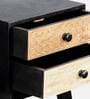 Black Beauty Sheesham Wood Bedside Table in Black Finish with Drawers