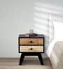 Black Beauty Sheesham Wood Bedside Table in Black Finish with Drawers