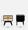 Black Beauty Sheesham Wood Bedside Table in Black Finish with Drawers