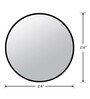 24 Inch Black Round Mirror in Metal Frame