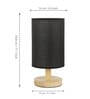 Black Bedside Table Lamp Shade With Wooden Base