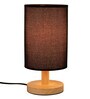 Black Bedside Table Lamp Shade With Wooden Base