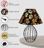 Black Bedside Table Lamp with Modern Design, Fabric Shade, and Geometric Metal Base