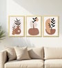 Botanical Vase & Leaf Wall Art Framed Set of 3