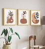 Botanical Vase & Leaf Wall Art Framed Set of 3