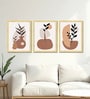 Botanical Vase & Leaf Wall Art Framed Set of 3