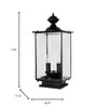 Black Bevel Glass Lantern Style Outdoor Gate Light