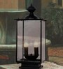Black Bevel Glass Lantern Style Outdoor Gate Light