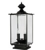 Black Bevel Glass Lantern Style Outdoor Gate Light