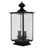 Black Bevel Glass Lantern Style Outdoor Gate Light