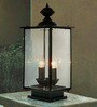 Black Bevel Glass Lantern Style Outdoor Gate Light