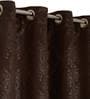 Brown Traditional Faux Silk 8 Ft Blackout Eyelet Door Curtains (Set of 2)