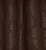 Brown Traditional Faux Silk 8 Ft Blackout Eyelet Door Curtains (Set of 2)
