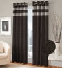 Black Semisheer Jute 5 Feet Eyelet Window Curtain