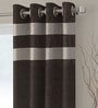 Black Semisheer Jute 5 Feet Eyelet Window Curtain