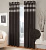 Black Jute Light Filtering 9 Feet Eyelet Curtain (1 Piece)