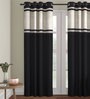 Black Blackout Satin 9 Feet Eyelet Curtain